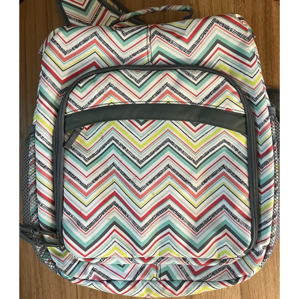 Thirty One 31 Party Punch Backpack One‎ Shoulder Chevron Laptop Storage